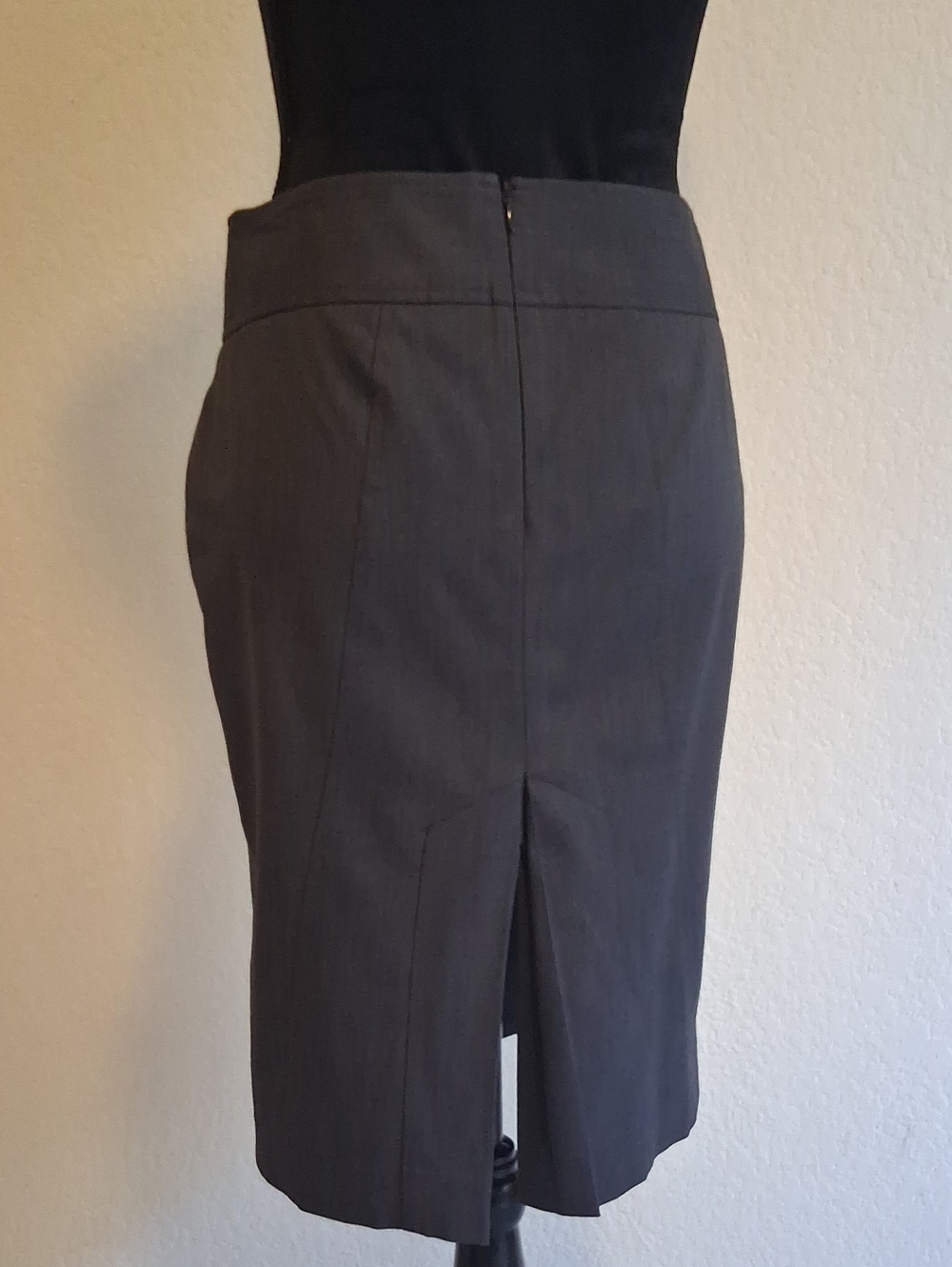 Express Gray Pencil Skirt with Back Vent